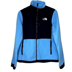 The North Face Women's Glacier Full Zip Fleece Jacket MEDIUM Light Blue Black